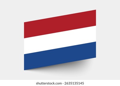 Flag of Netherlands. Netherlands flag official colors tilted icon digital vector illustration design.