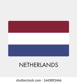 Flag of Netherlands on gray background. Vector illustration in trendy flat style. EPS 10.