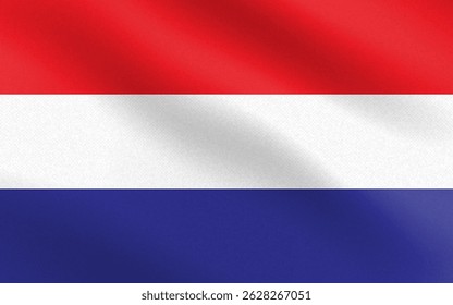 Flag of Netherlands with paper texture and light. Vector illustration 