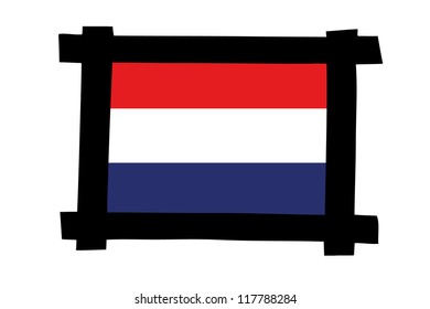 The flag of Netherlands in a photo frame