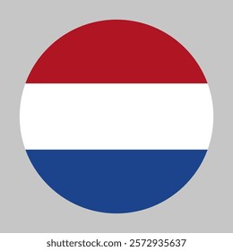 Flag of Netherlands round shape, national symbol