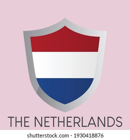 Flag of The Netherlands shield icon design, Simple gradient vector illustration, eps 10
