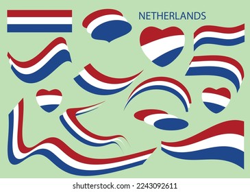 flag of Netherlands - vector design elements