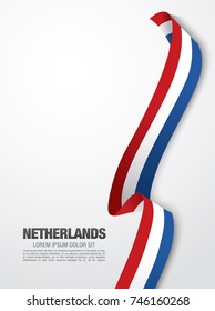 Flag of Netherlands, vector illustration, card layout design