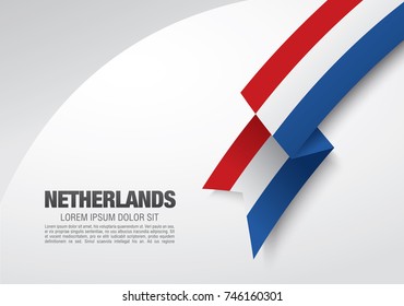 Flag of Netherlands, vector illustration, card layout design