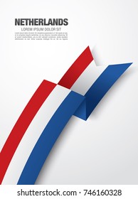 Flag of Netherlands, vector illustration, card layout design