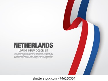Flag of Netherlands, vector illustration, card layout design