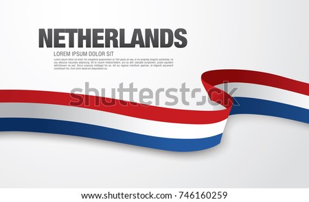 Flag of Netherlands, vector illustration, card layout design