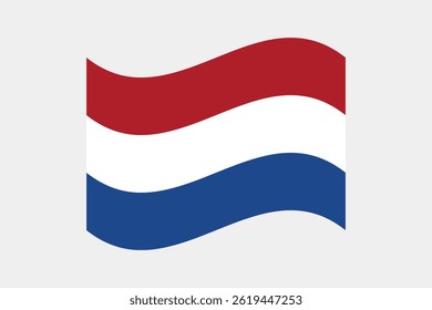 Flag of Netherlands. Netherlands wavy flag digital vector illustration.