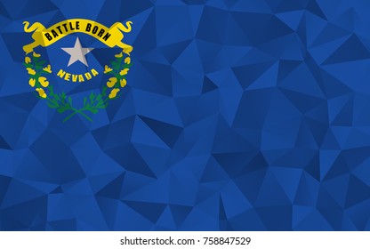 Flag of Nevada. In the United States. In Polygonal Striped . vector eps10.