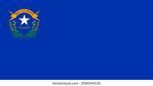 Flag of Nevada, Vector. US state,  American Silver State or Battle Born State