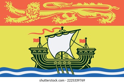 Die Flagge der Provinz New Brunswick. Vektorgrafik