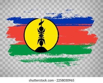 Bandera de Nueva Caledonia de pinceladas. Bandera de Nueva Caledonia sobre fondo transparente para el diseño de su sitio web, aplicación, UI.  Oceanía. Francia. EPS10.