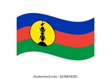 Flag of New Caledonia. New Caledonia wavy flag digital vector illustration. Fluttering flag.