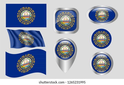More United States of America New Hampshire flags on Shutterstock