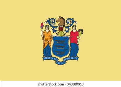Flag of New Jersey state of the United States. Vector illustration.