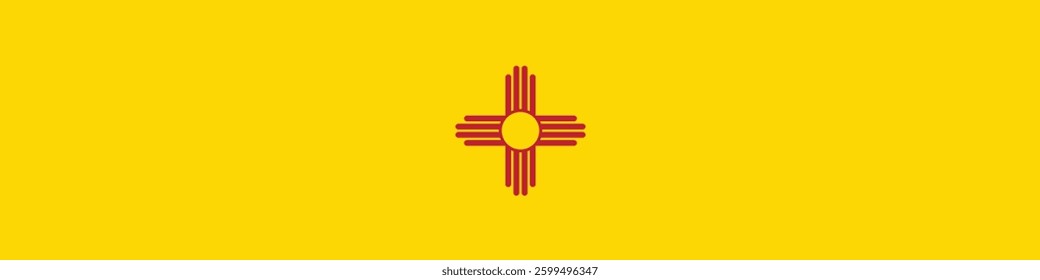 Flag of New Mexico. New Mexico flag long banner digital vector illustration