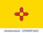 Flag of New Mexico. Official colors and proportions. New Mexico state flag.