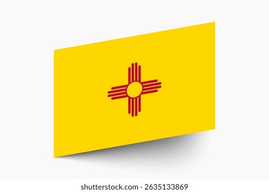 Flag of New Mexico. New Mexico flag official colors tilted icon digital vector illustration design.