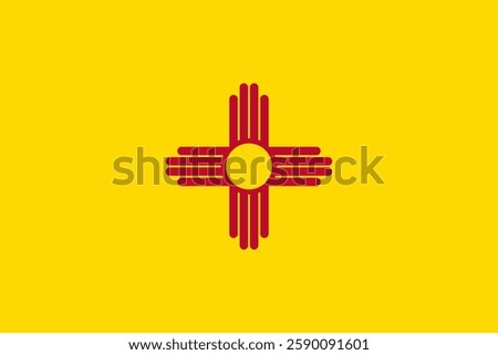 Flag of New Mexico. Official colors and proportions. New Mexico state flag.