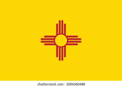 Flag of New Mexico is a state in the Southwestern United States. Vector illustration