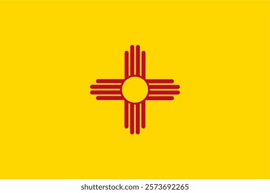 The flag of New Mexico, a state in the USA. Accurate proportions and official colors.