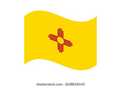 Flag of New Mexico. New Mexico state wave flag digital vector illustration. Fluttering flag.