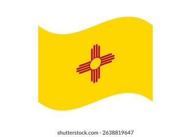 Flag of New Mexico. New Mexico state wave flag digital vector illustration. Fluttering flag.