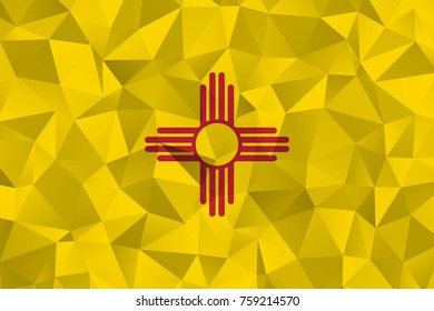 Flag of New Mexico. In the United States. In Polygonal Striped . vector eps10.