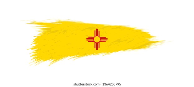 Flag of New Mexico US State in grunge brush stroke, vector grunge illustration.