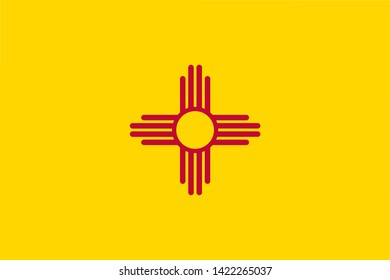Flag of New Mexico, USA. Vector Illustration. Poster, card, banner, background design. Vector illustration eps 10.