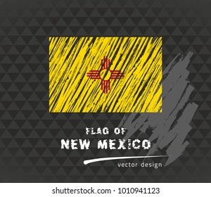 Flag of New Mexico, vector pen illustration on black background