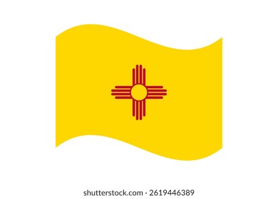 Flag of New Mexico. New Mexico wavy flag digital vector illustration. Fluttering flag.