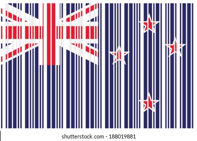 The Flag of New Zealand in a Barcode Format