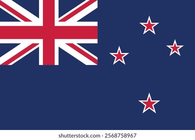 Flag of New Zealand. New Zealand blue flag with stars and the Union Jack. National symbol of New Zealand.