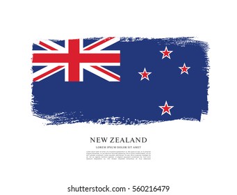 Flag New Zealand Brush Stroke Background Stock Vector (Royalty Free ...