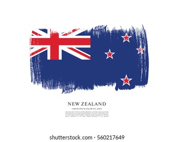 Flag of New Zealand, brush stroke background