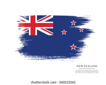 Flag of New Zealand, brush stroke background
