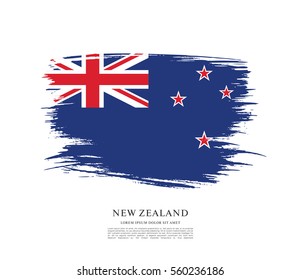 Flag of New Zealand, brush stroke background