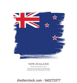 Flag of New Zealand, brush stroke background