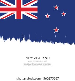 Flag of New Zealand, brush stroke background