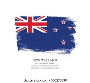 Flag of New Zealand, brush stroke background