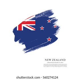 Flag of New Zealand, brush stroke background
