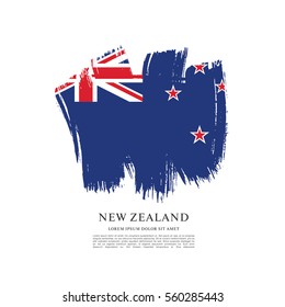Flag of New Zealand, brush stroke background