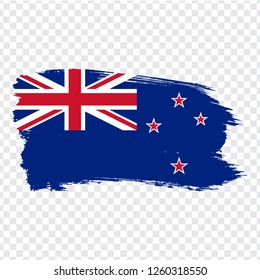 Flag New Zealand from brush strokes.  Flag New Zealand on transparent background. Stock vector. Vector illustration EPS10.