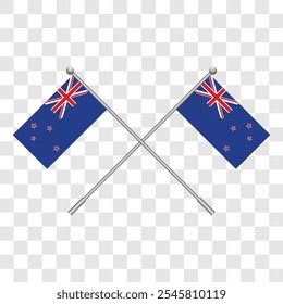 Flag of New Zealand clip art design isolated on transparent background. Vector illustration