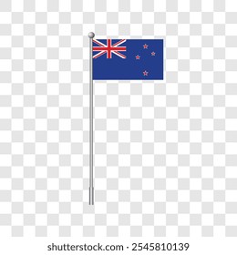 Flag of New Zealand clip art design isolated on transparent background. Vector illustration