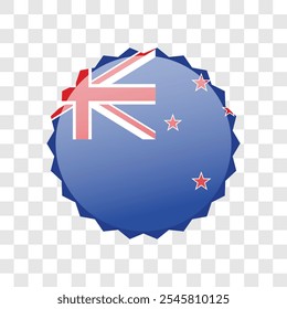 Flag of New Zealand country flag round. Vector illustration