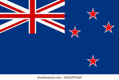 The flag of New Zealand illustration. Flag of New Zealand country, banner vector.