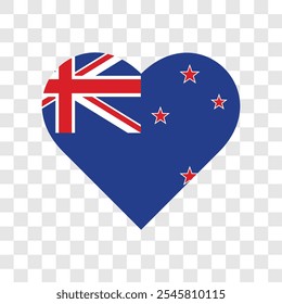 Flag of New Zealand isolated on transparent background. Vector illustration